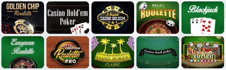 Jeux de table au Spintropolis Casino