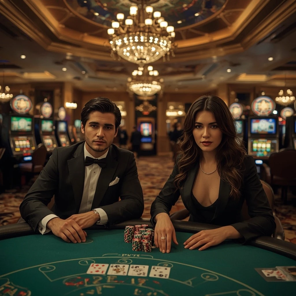 Deux joueurs de poker dans un SPINTROPOLIS CASINO